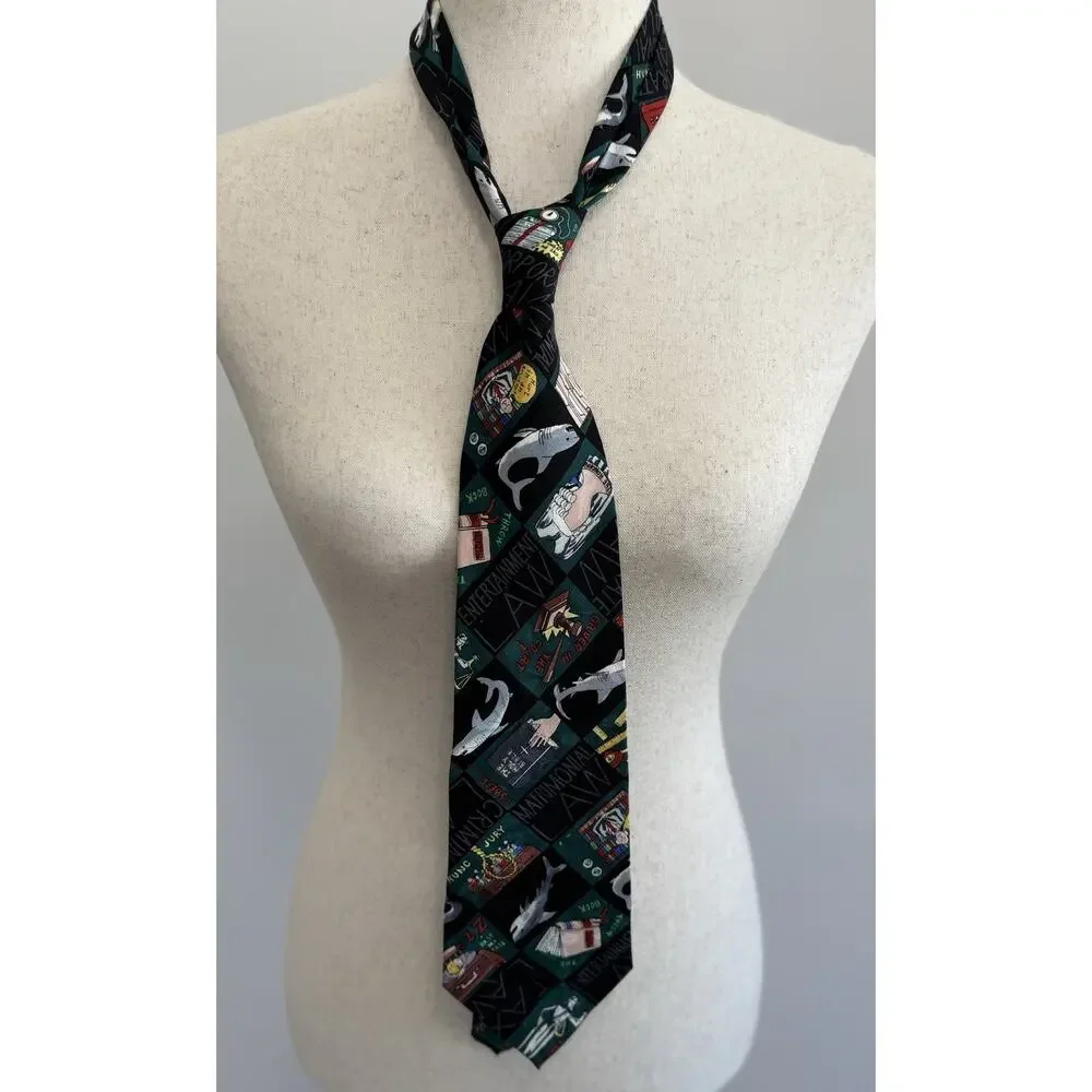 VTG‎ 1993 Silk Novelty Tie - Law Firm - Politics Funny Tie. Nicole Miller
